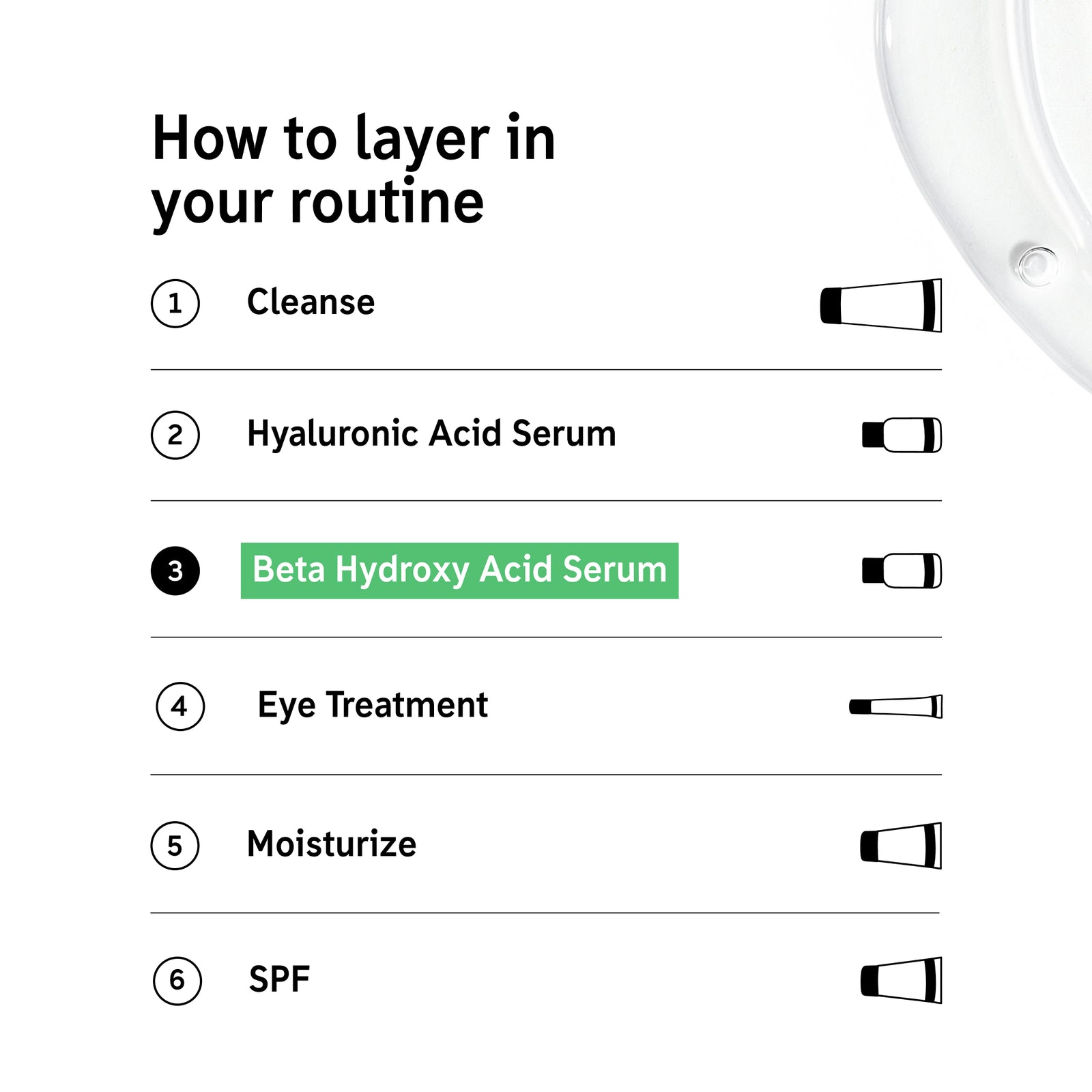 How to layer Beta Hydroxy Acid Serum in your routine